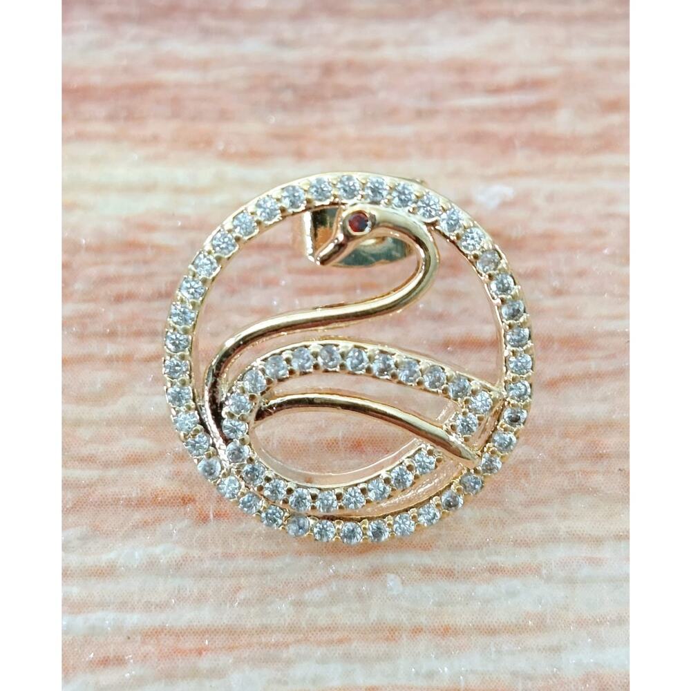 Golden Time 18k Gold Plated Swan Earrings and Pendant Set. - Picture 6 of 7